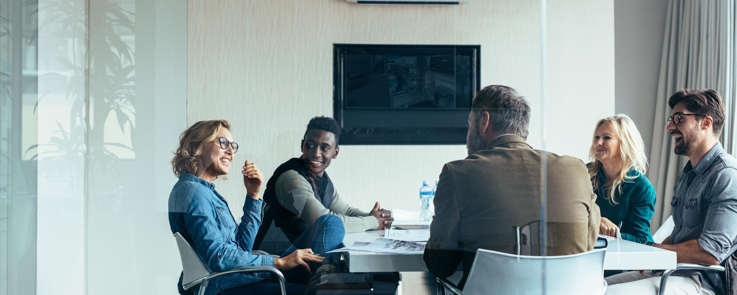 People gathered in a meeting room 