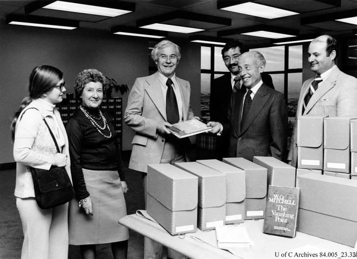 Presentation of W.O. Mitchell fonds to Library