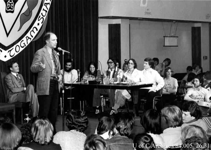 Prime Minister Pierre Trudeau's visit to campus