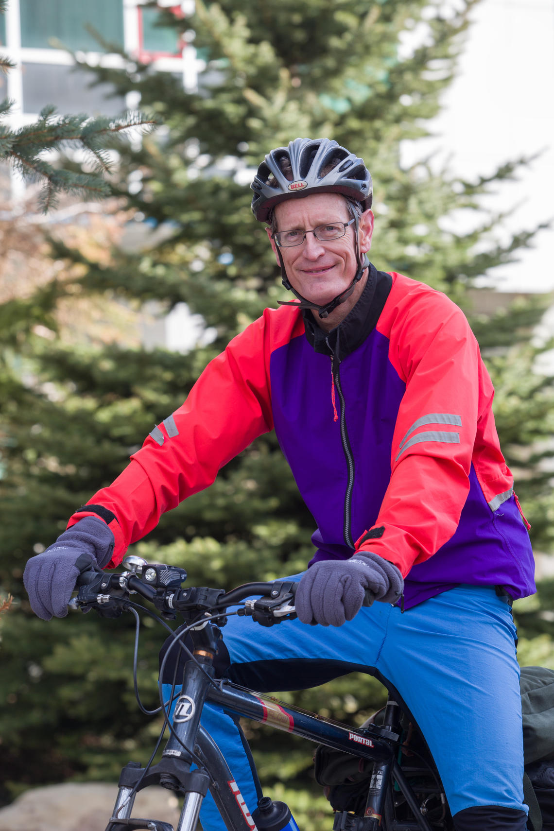 Steven Bryant, the first Canada Excellence Research Chair (CERC) at the University of Calgary, rides his bike to work.