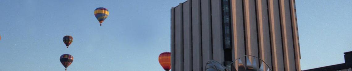 Hot air balloons seen from campus