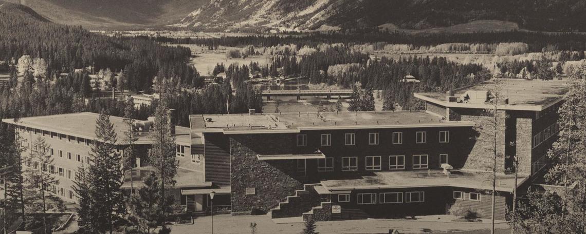 An archive photo of a Banff building