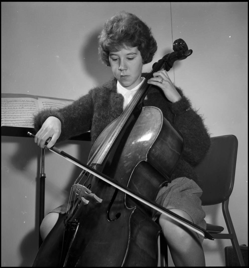 University of Alberta (Calgary campus) music student Heather Lindstedt playing the cello