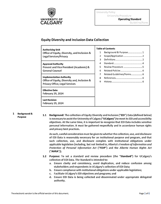 EDI Data Operating Standard