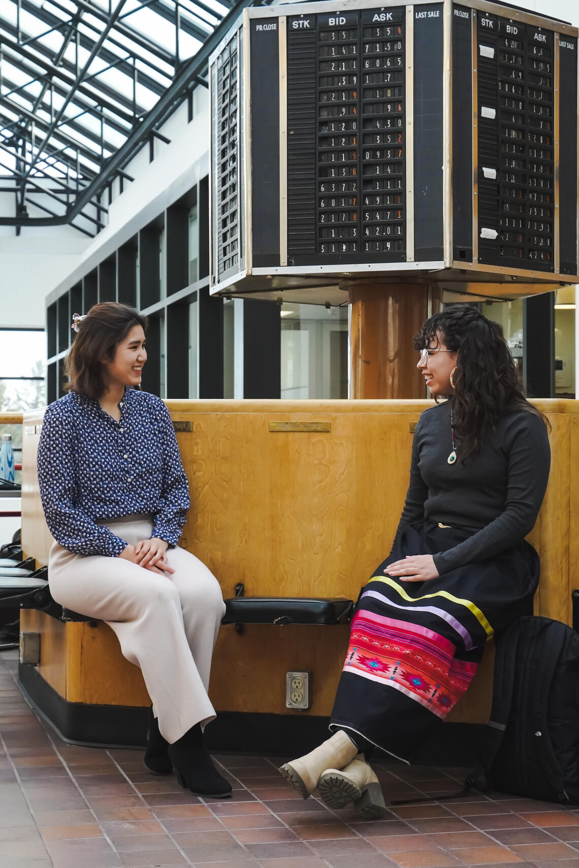 two students talking