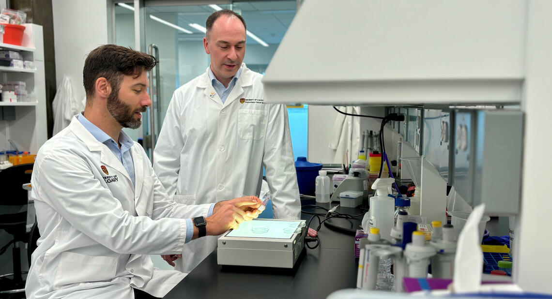 Two people working in a lab