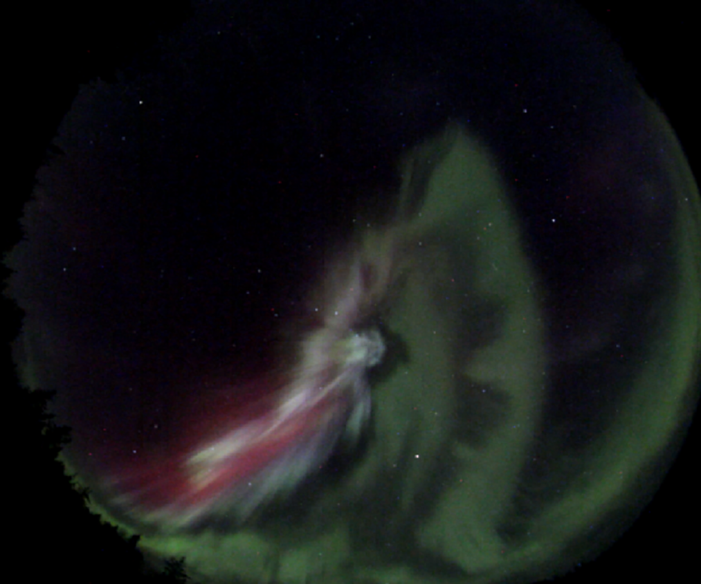 A closeup image of the northern lights