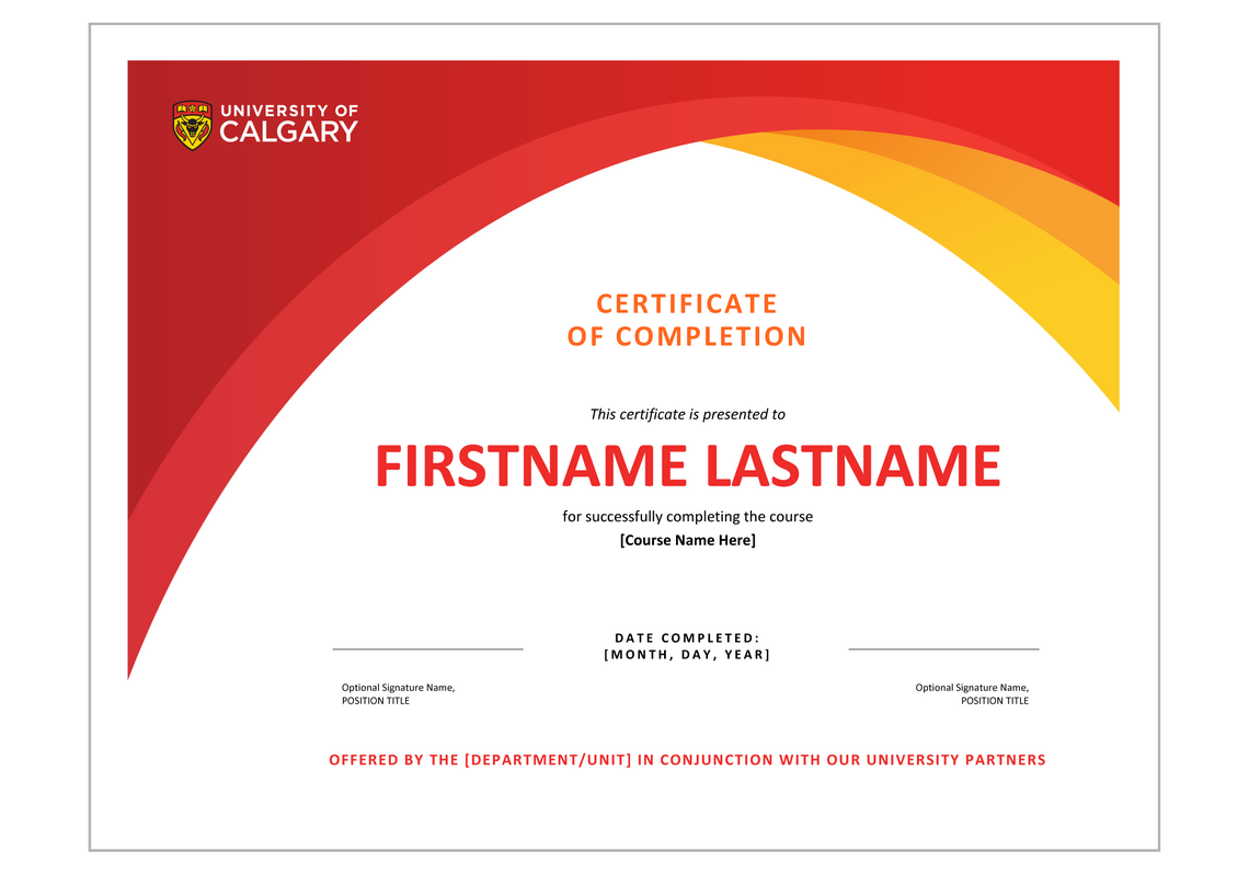 Certificate with arch design