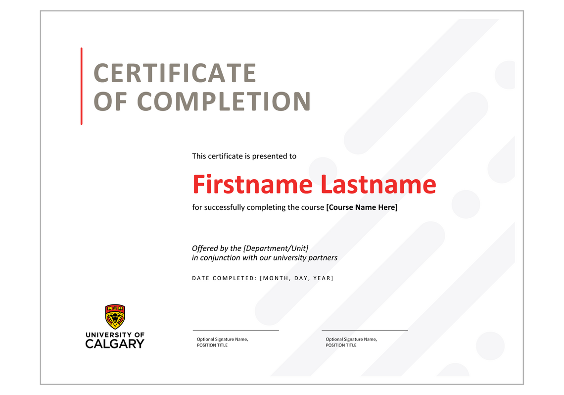 Certificate with abstract design