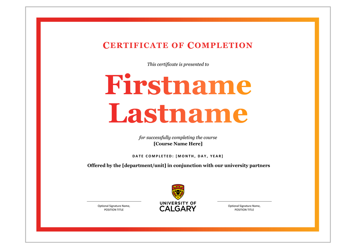 Certificate with colourful design