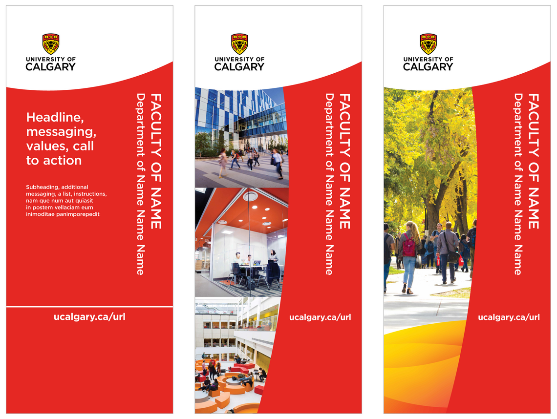 Three pull-up banners in various configurations