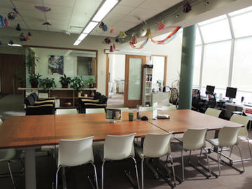 Meeting tables inside the WRC