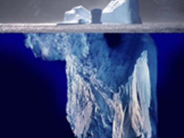 Image of an iceberg. Airy and Fischer used the metaphor of icebergs to understand the bouncy of mountains.