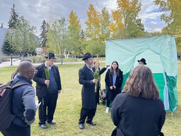 Sukkot celebration on grass