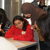 Students work on a scrapbook activity