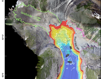 Bathymetry of a giant subaerial-to-submarine landslide at Tyndall Glacier, Taan Fiord, Alaska