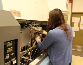 Kerri Miller doing maintenance on the Neptune